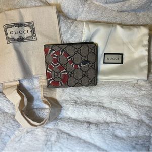 Gucci king snake bifold wallet